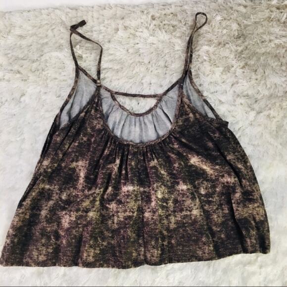 Strappy Brown Flowy Crop Top Cami Small - Picture 7 of 9